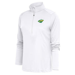 NHL White Minnesota Wild Antigua Women's Special Edition 2.0 Tribute Quarter-Zip Pullover Top