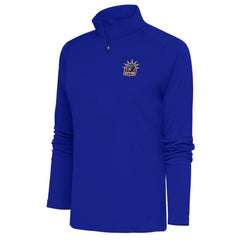 NHL Royal New York Rangers Antigua Women's Special Edition 2.0 Tribute Quarter-Zip Pullover Top