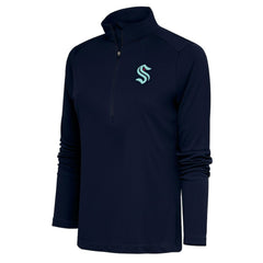NHL Navy Seattle Kraken Antigua Women's Special Edition 2.0 Tribute Quarter-Zip Pullover Top