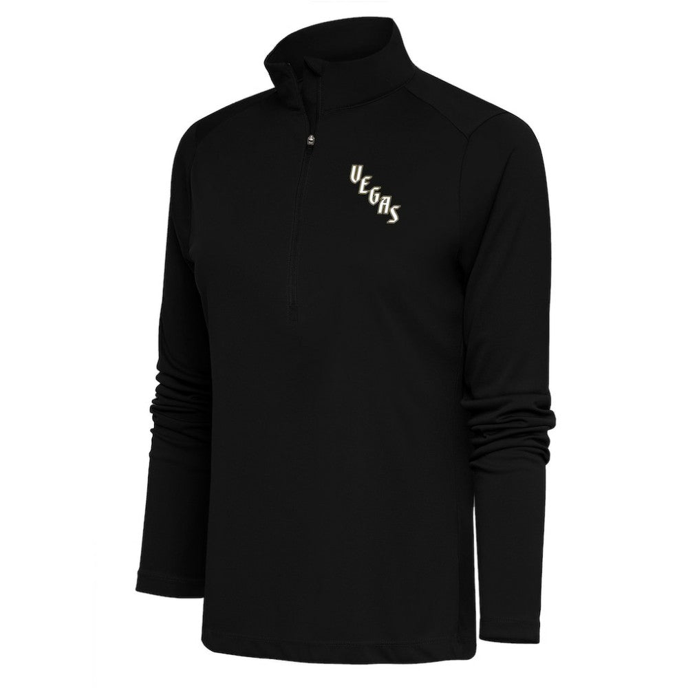 NHL Black Vegas Golden Knights Antigua Women's Special Edition 2.0 Tribute Quarter-Zip Pullover Top