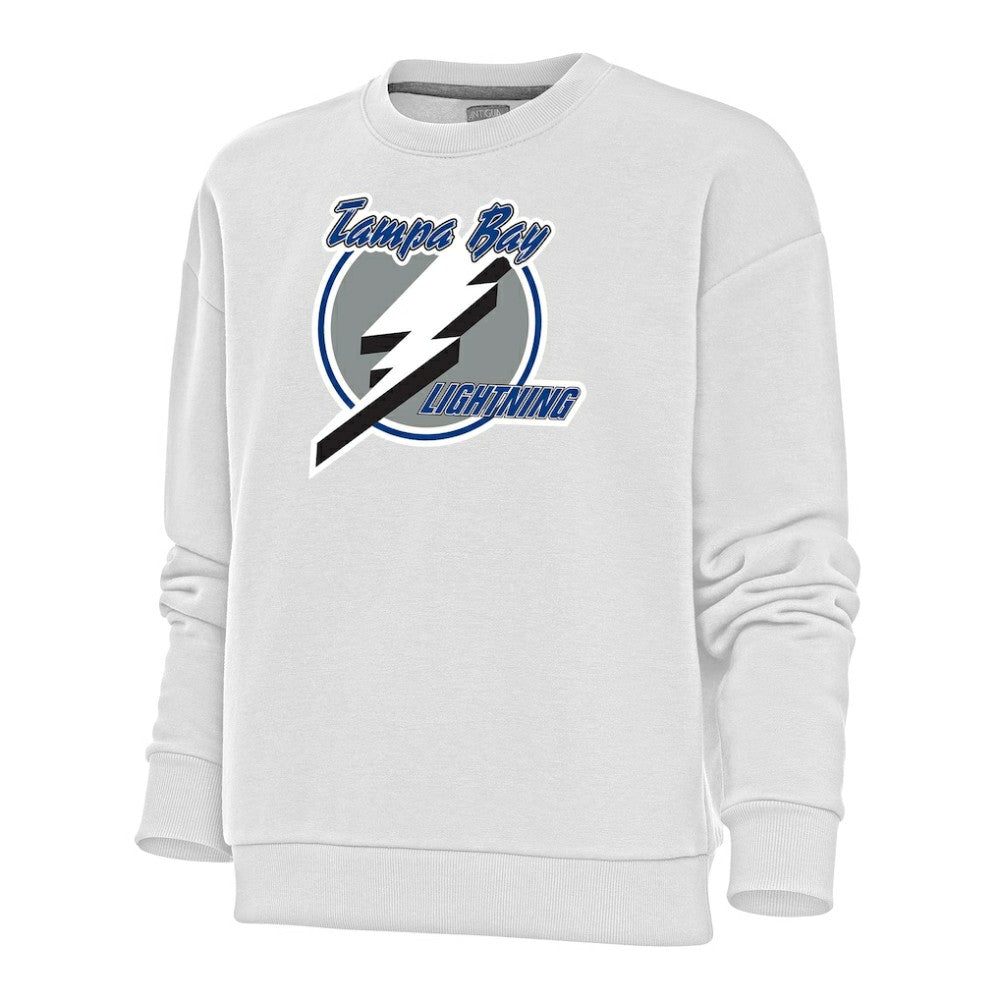NHL White Tampa Bay Lightning Antigua Women's Special Edition 2.0 Victory Crewneck Pullover Sweatshirt