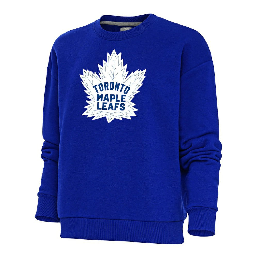 NHL Royal Toronto Maple Leafs Antigua Women's Special Edition 2.0 Victory Crewneck Pullover Sweatshirt