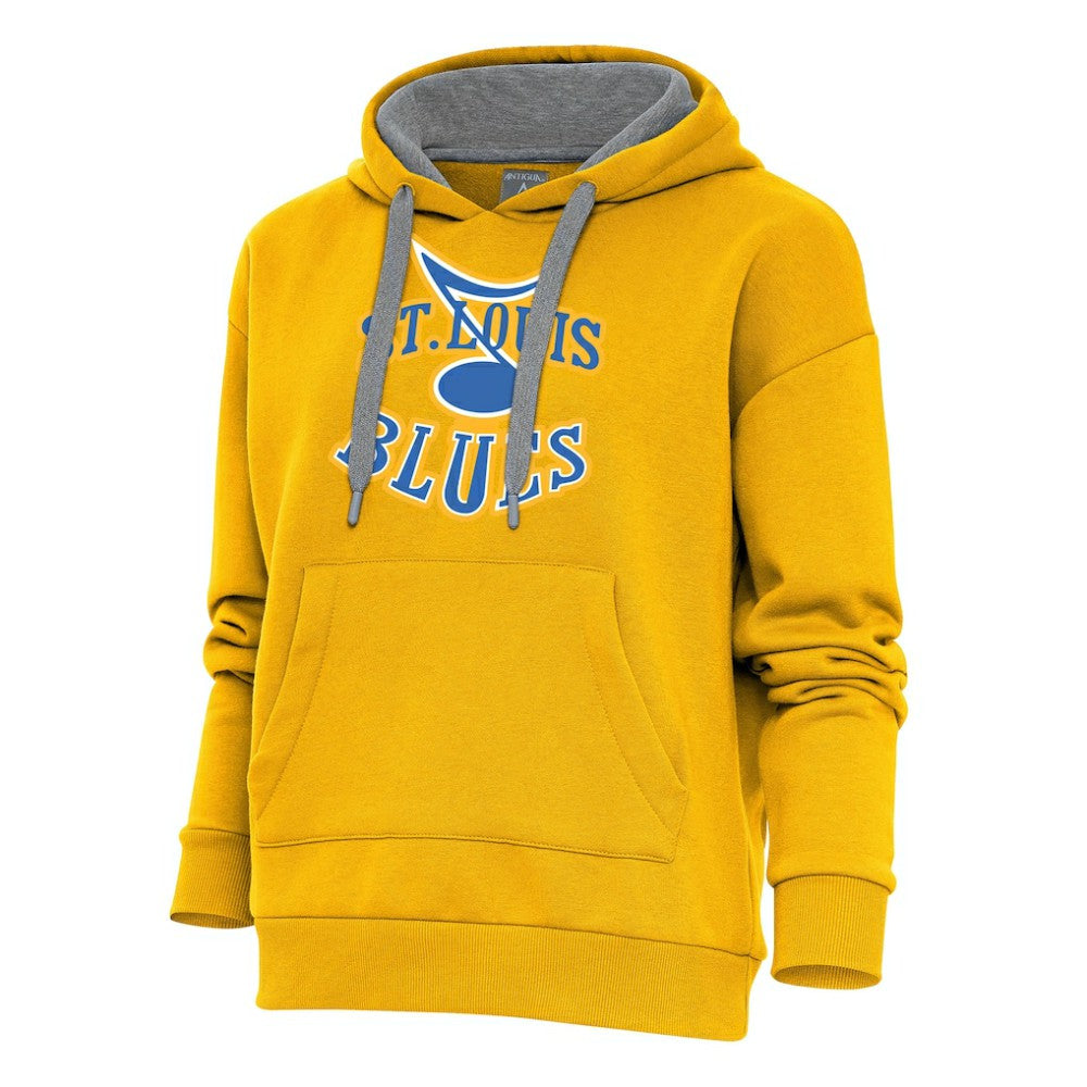 NHL Gold St. Louis Blues Antigua Women's Special Edition 2.0 Victory Pullover Hoodie