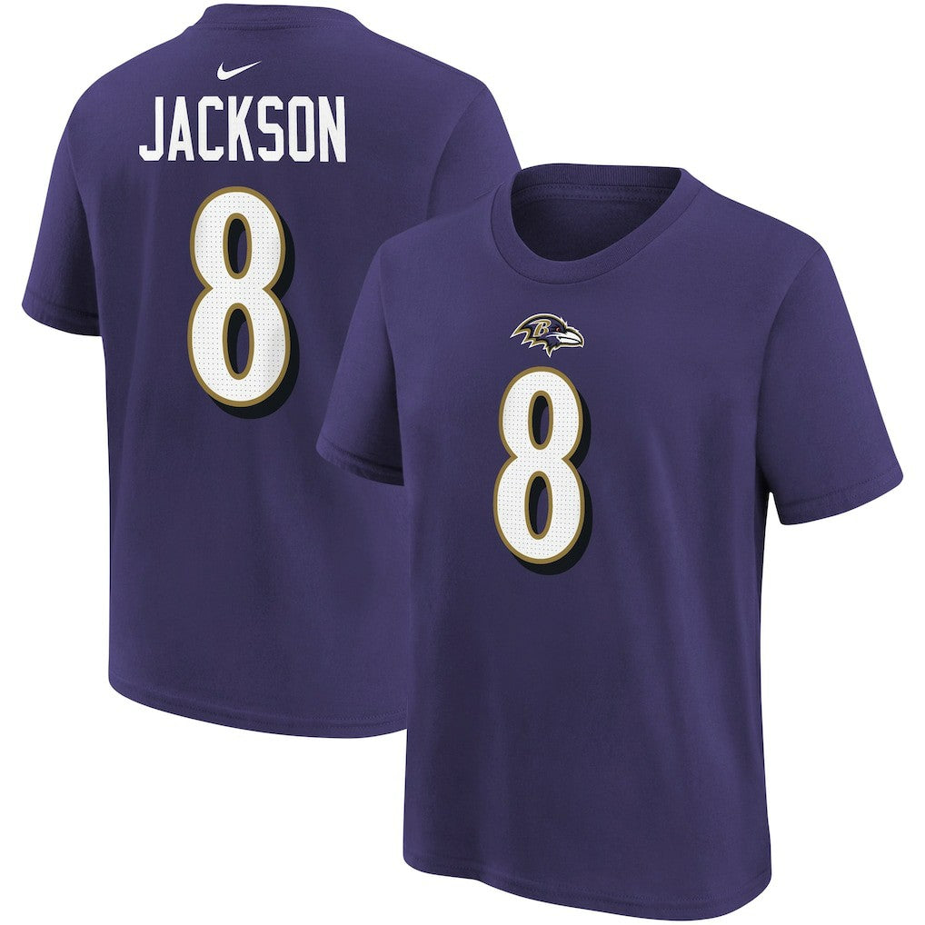 Lamar Jackson  Youth Player Name & Number T-Shirt - Baltimore Ravens