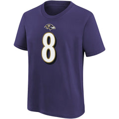 Lamar Jackson  Youth Player Name & Number T-Shirt - Baltimore Ravens