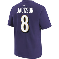 Lamar Jackson  Youth Player Name & Number T-Shirt - Baltimore Ravens