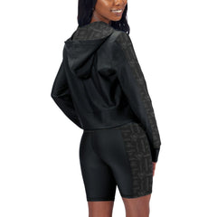 NHL Black Pittsburgh Penguins Women's Cropped Full-Zip Hoodie