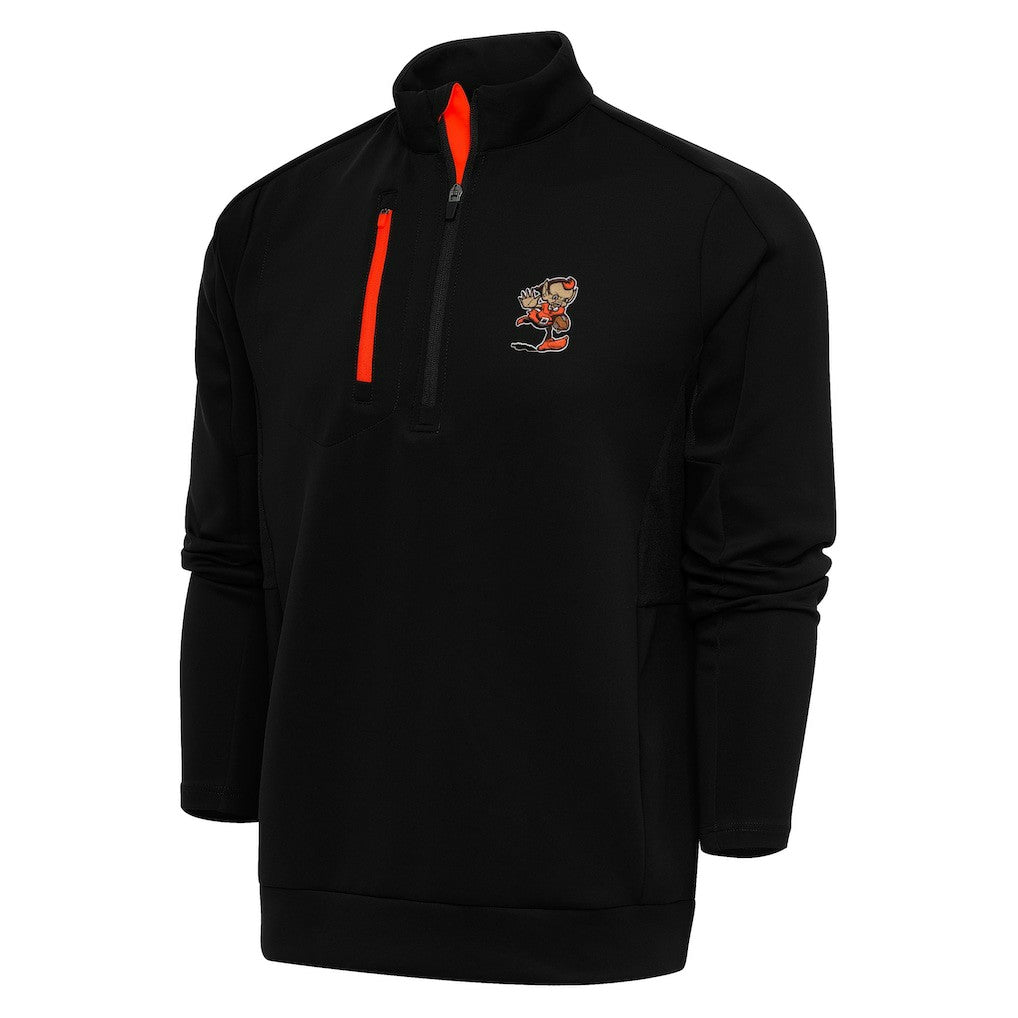 Antigua Team Logo Generation Quarter-Zip Pullover Jacket - Cleveland Browns