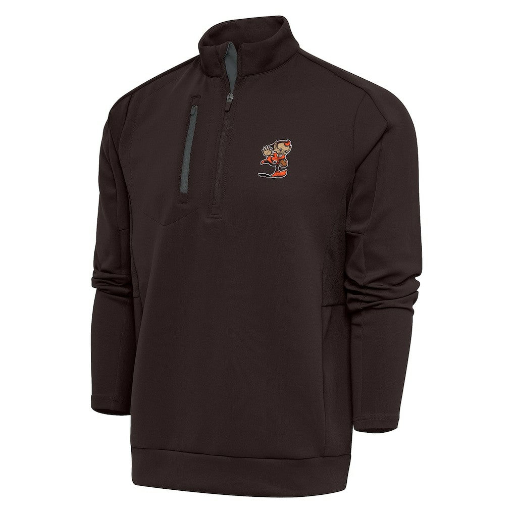 Antigua Team Logo Generation Quarter-Zip Pullover Jacket - Cleveland Browns