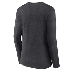 NHL Heather Charcoal Minnesota Wild Women's Primary Team Logo Long Sleeve V-Neck T-Shirt