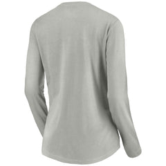 NHL Heather Gray St. Louis Blues Women's Primary Logo Team Long Sleeve V-Neck T-Shirt