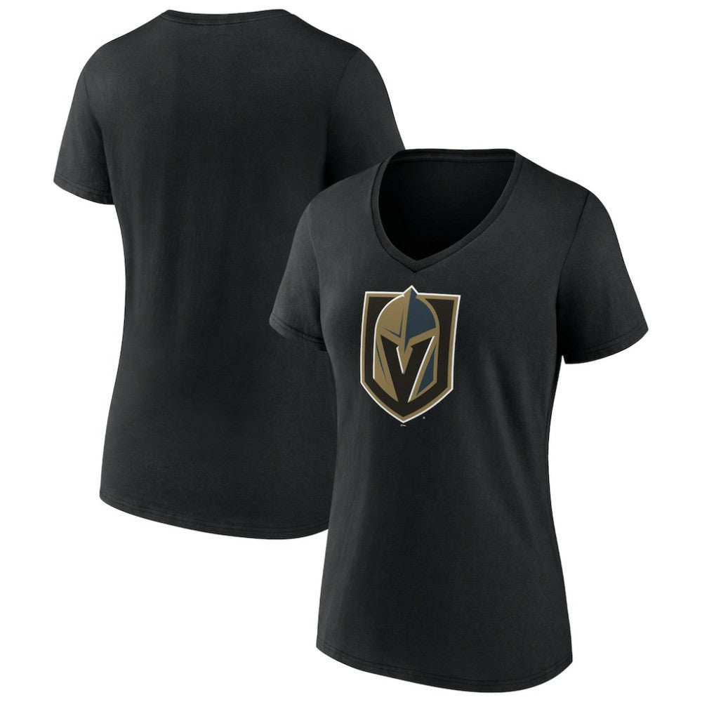 NHL Black Vegas Golden Knights Women's Team Primary Logo V-Neck T-Shirt