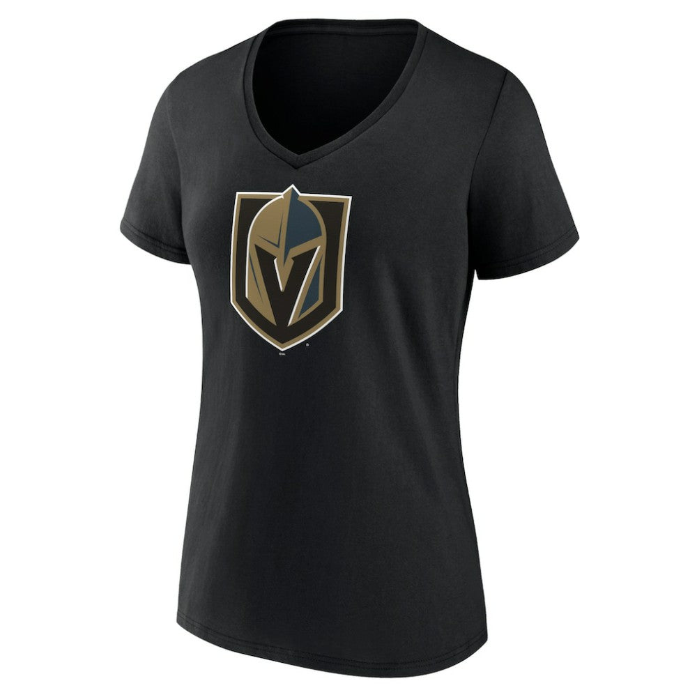 NHL Black Vegas Golden Knights Women's Team Primary Logo V-Neck T-Shirt
