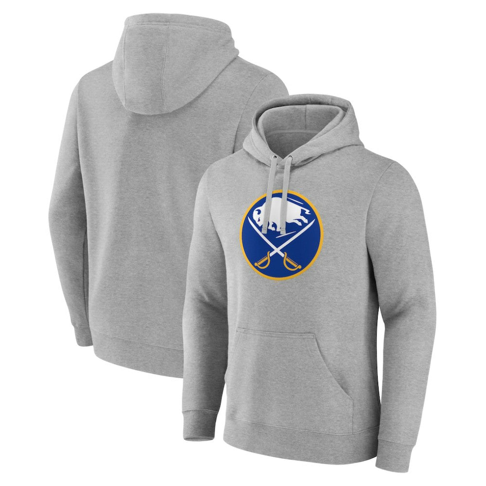 NHL Gray Buffalo Sabres Primary Team Logo Pullover Hoodie