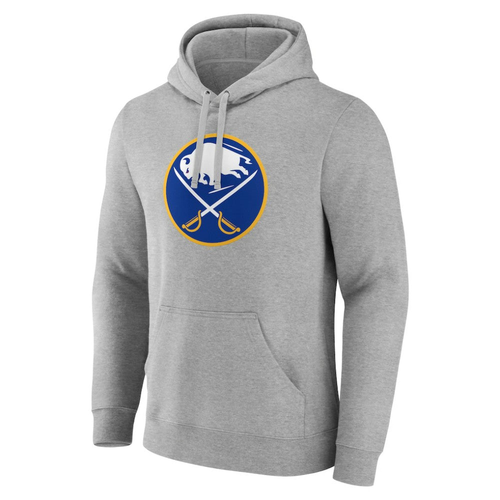 NHL Gray Buffalo Sabres Primary Team Logo Pullover Hoodie