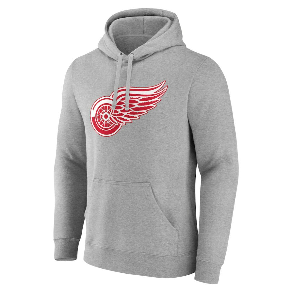 NHL Gray Detroit Red Wings Primary Team Logo Pullover Hoodie