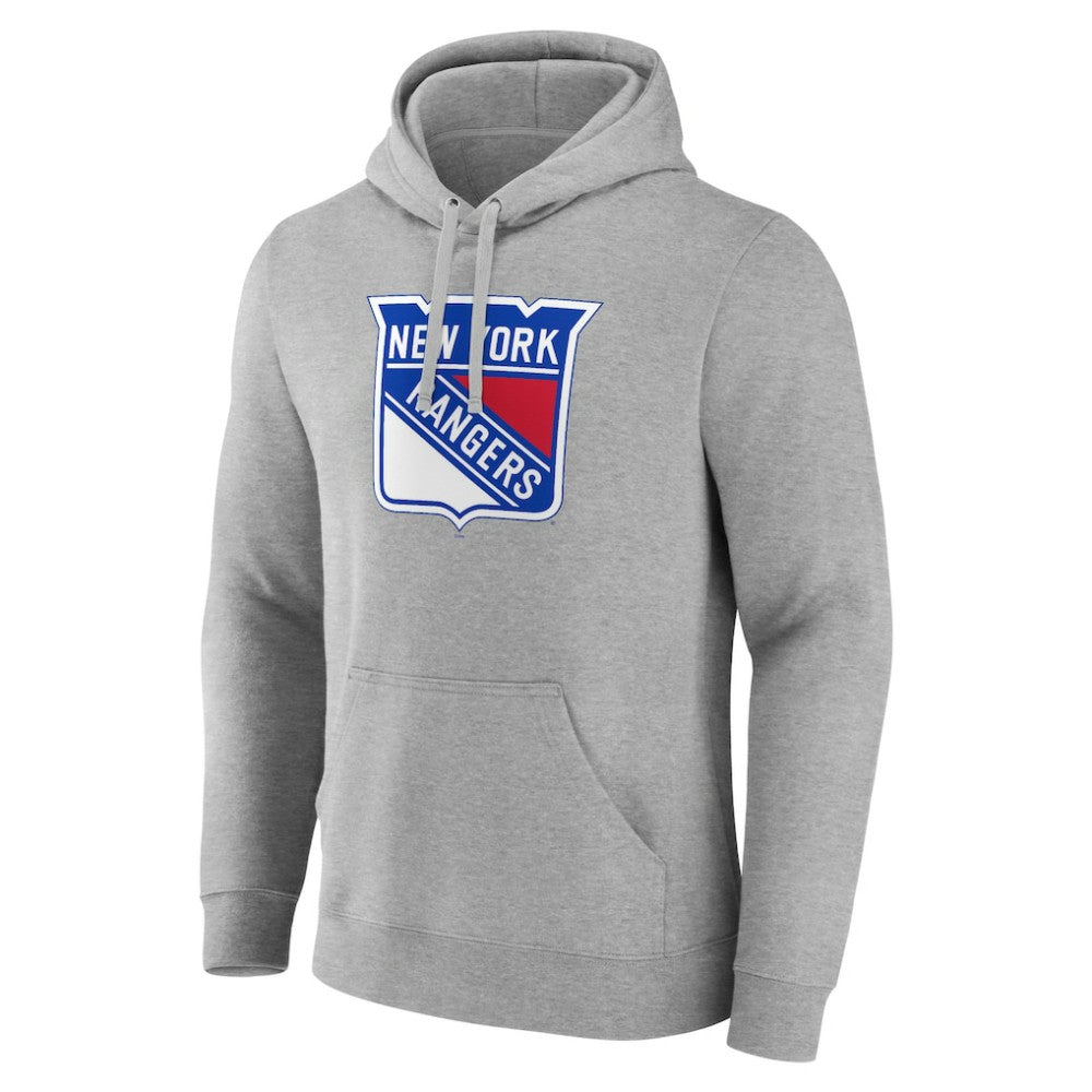 NHL Gray New York Rangers Primary Team Logo Pullover Hoodie