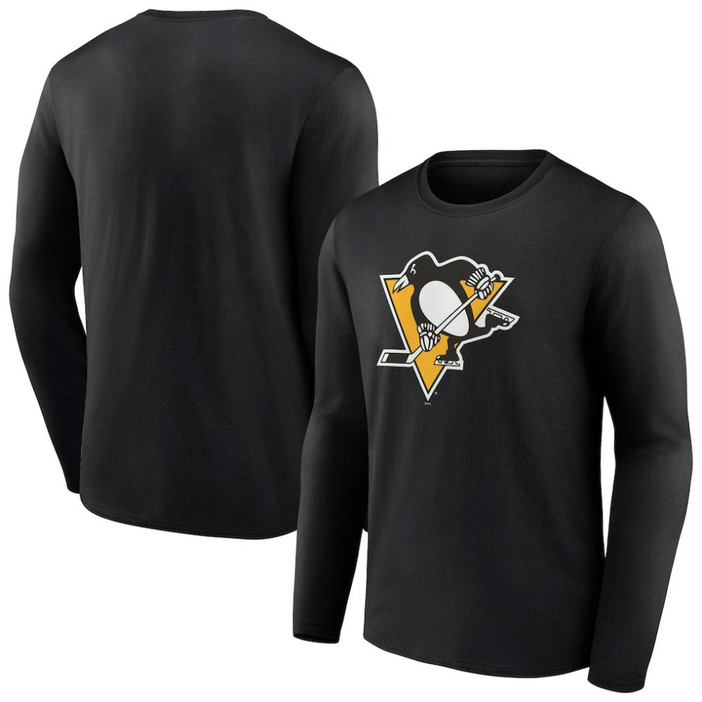 NHL Black Pittsburgh Penguins Primary Logo Team Long Sleeve T-Shirt