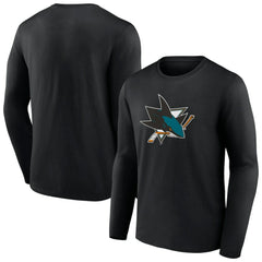 NHL Black San Jose Sharks Primary Logo Team Long Sleeve T-Shirt