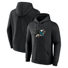 NHL Black San Jose Sharks Primary Team Logo Pullover Hoodie