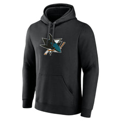 NHL Black San Jose Sharks Primary Team Logo Pullover Hoodie