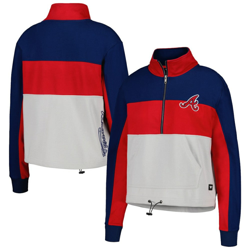 MLB Atlanta Braves The Wild Collective Women's Color Block Half-Zip Jacket