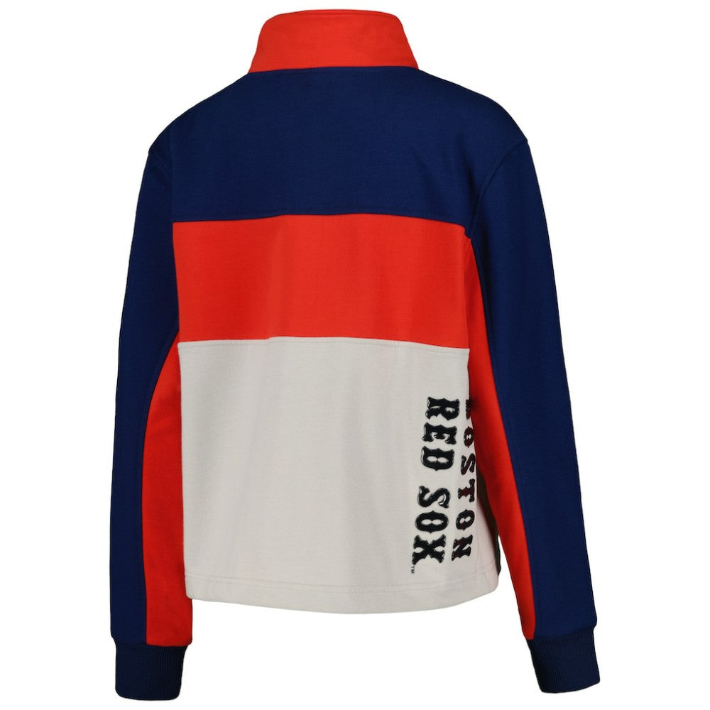 MLB Boston Red Sox The Wild Collective Women's Color Block Half-Zip Jacket