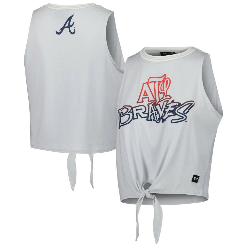 MLB Atlanta Braves The Wild Collective Women's Twisted Tie Front Tank Top