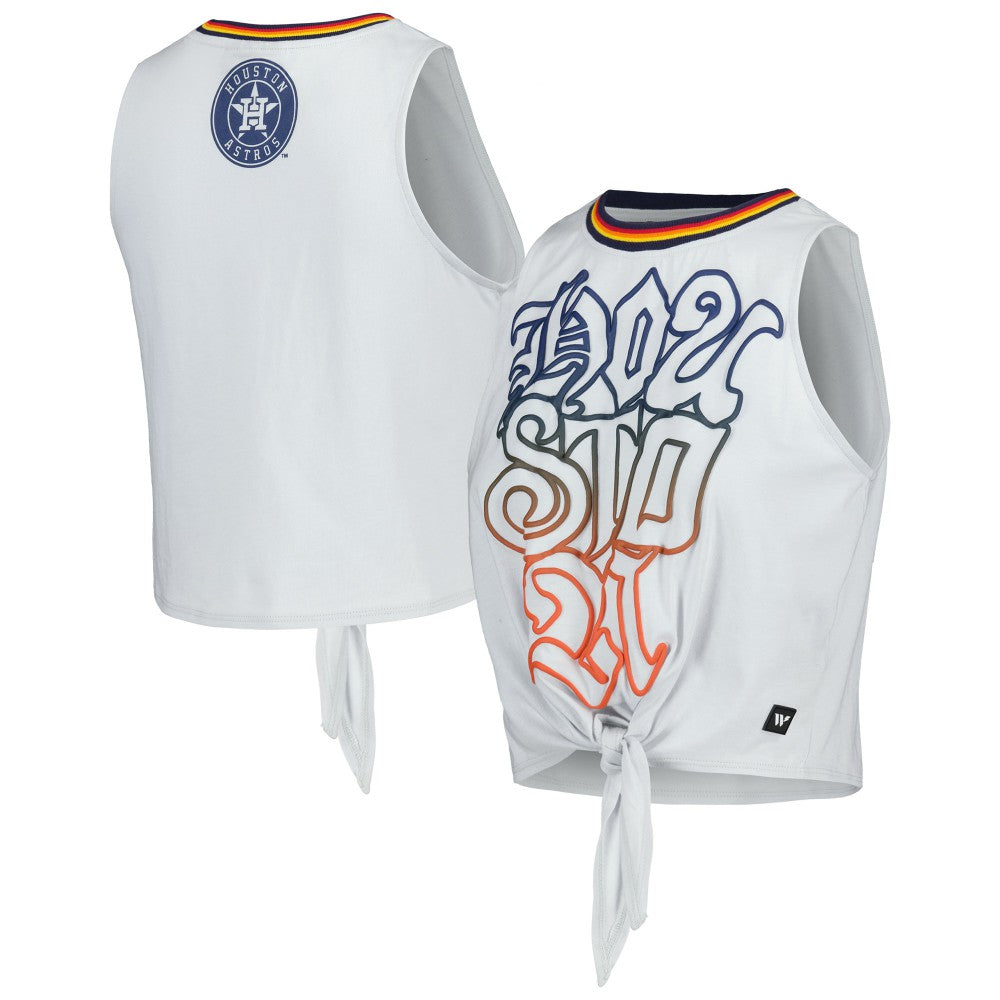 MLB Houston Astros The Wild Collective Women's Twisted Tie Front Tank Top