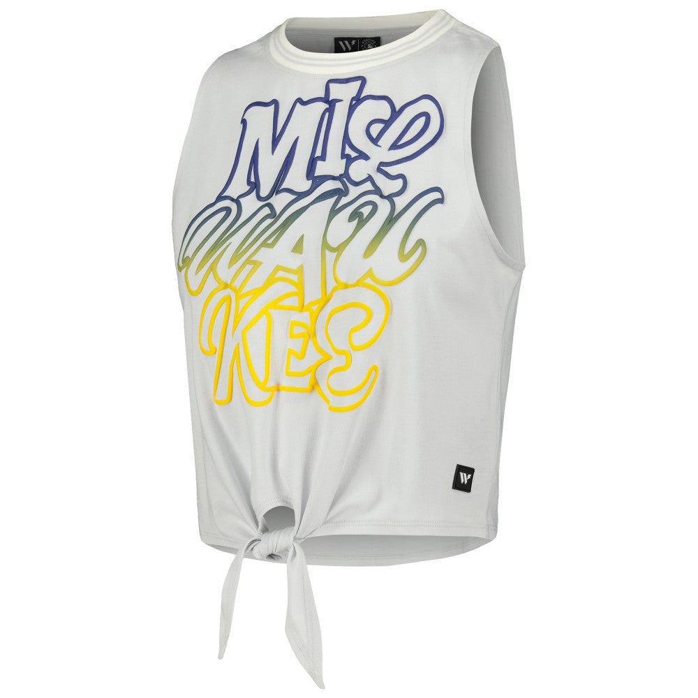 MLB Milwaukee Brewers The Wild Collective Women's Twisted Tie Front Tank Top