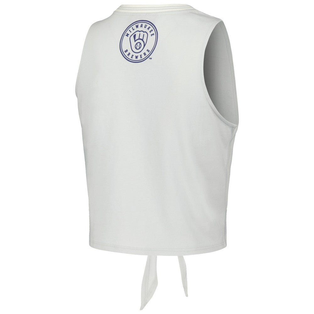 MLB Milwaukee Brewers The Wild Collective Women's Twisted Tie Front Tank Top