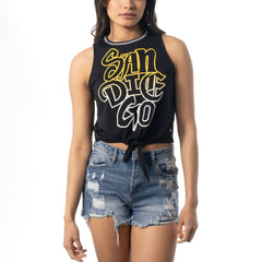 MLB San Diego Padres The Wild Collective Women's Twisted Tie Front Tank Top