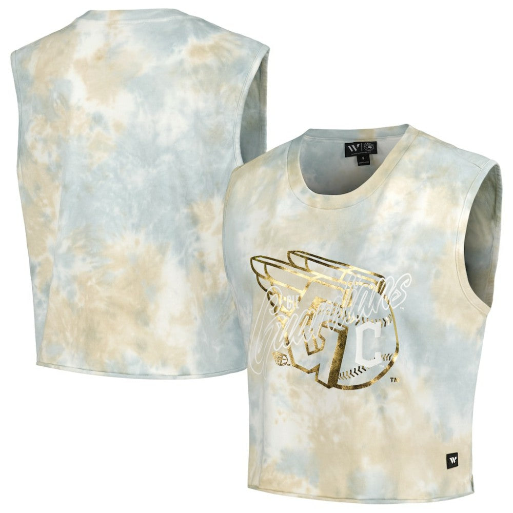MLB Cleveland Guardians The Wild Collective Women's Washed Muscle Tank Top