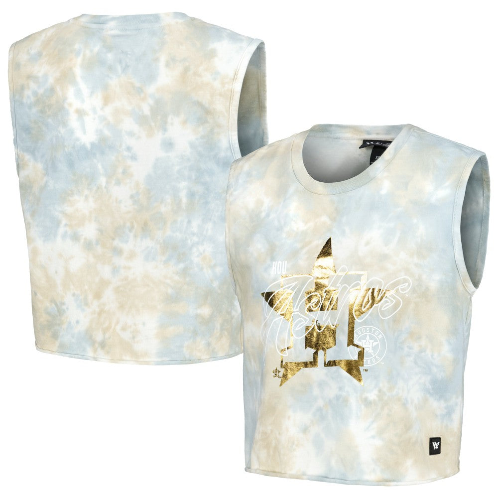 MLB Houston Astros The Wild Collective Women's Washed Muscle Tank Top