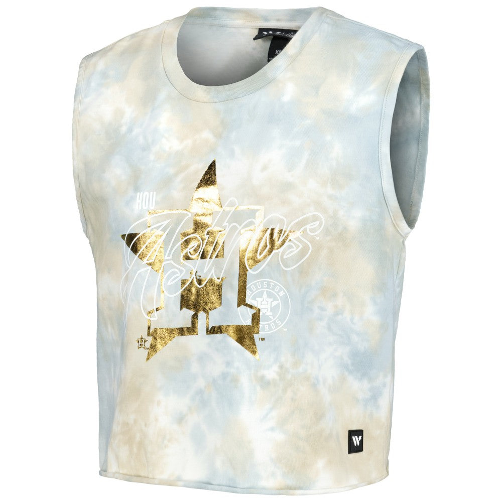 MLB Houston Astros The Wild Collective Women's Washed Muscle Tank Top
