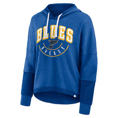 NHL Heather Blue St. Louis Blues Fanatics Women's Lux Lounge Helmet Arch Pullover Hoodie