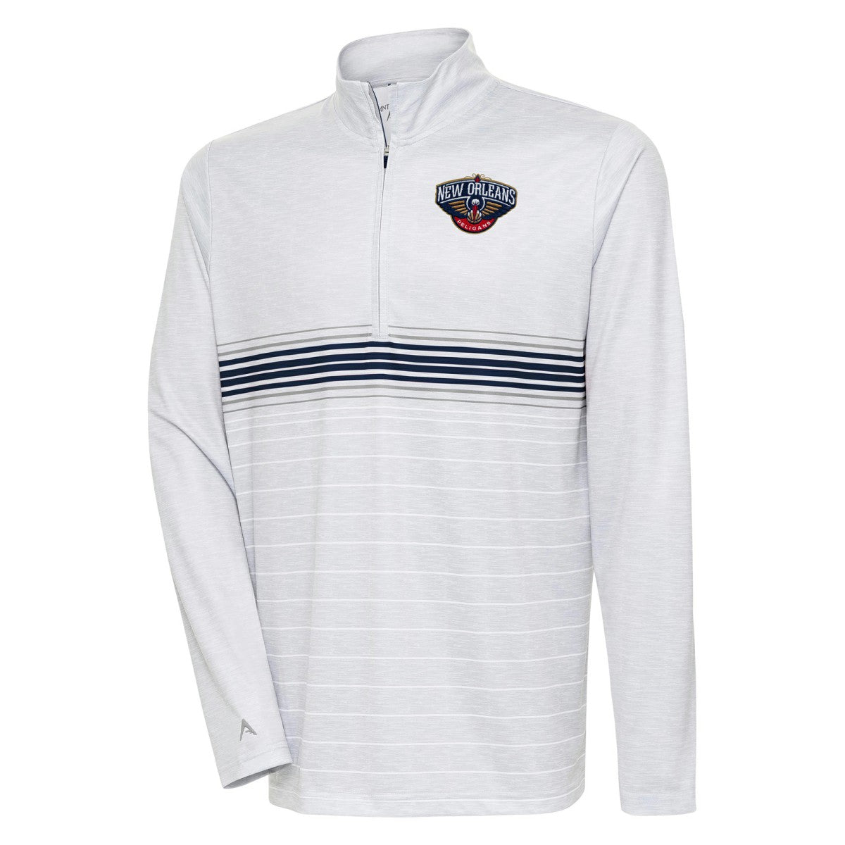 NBA New Orleans Pelicans Antigua Bullseye Quarter-Zip Pullover Top