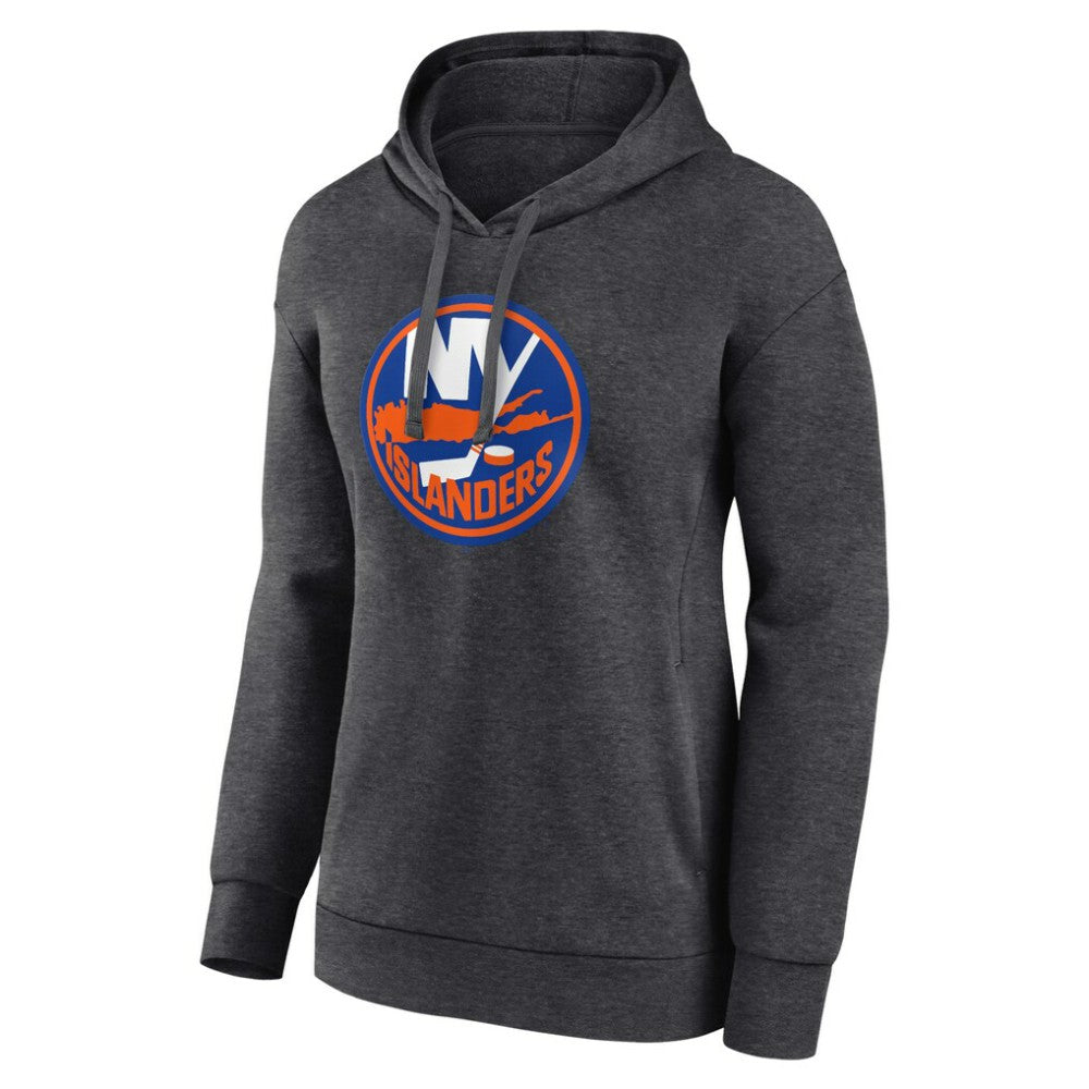 NHL Charcoal New York Islanders Women's Primary Logo Pullover Hoodie