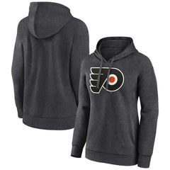 NHL Charcoal Philadelphia Flyers Women's Primary Logo Pullover Hoodie