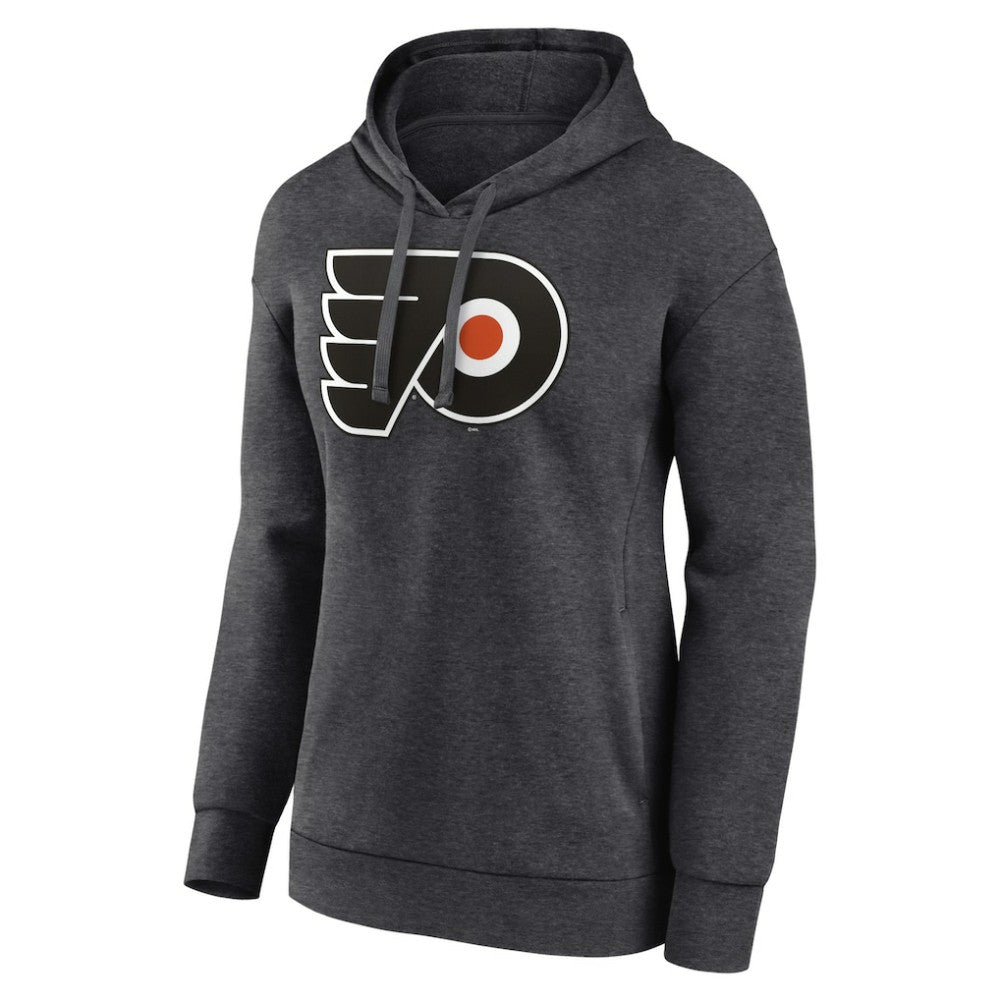 NHL Charcoal Philadelphia Flyers Women's Primary Logo Pullover Hoodie