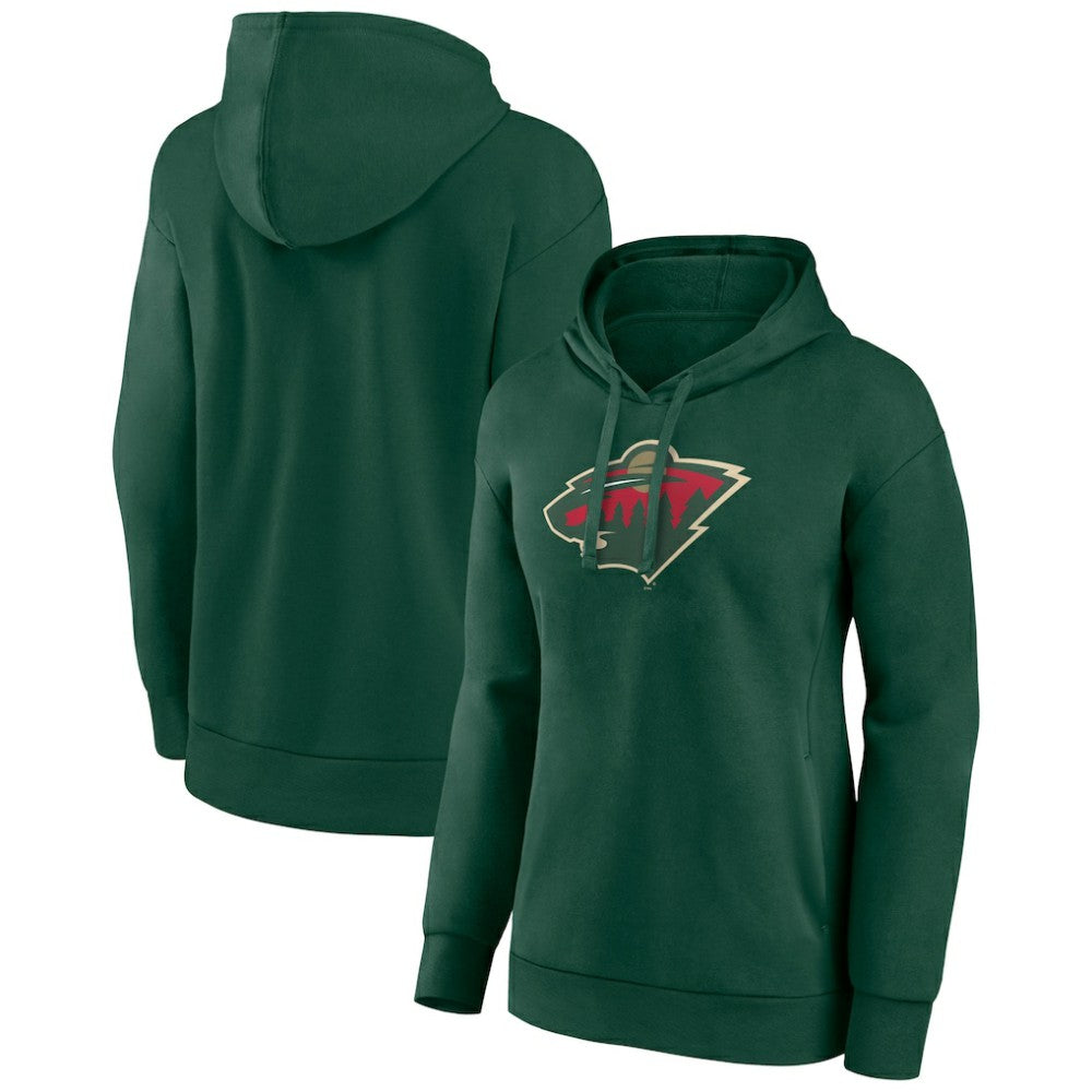 NHL Green Minnesota Wild Women's Primary Logo Pullover Hoodie