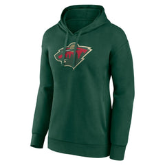 NHL Green Minnesota Wild Women's Primary Logo Pullover Hoodie