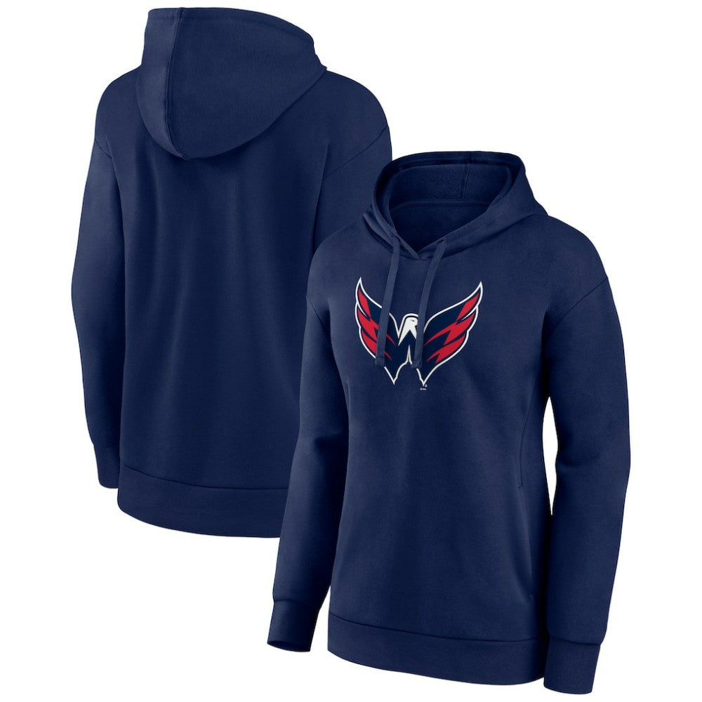 NHL Navy Washington Capitals Women's Primary Logo Pullover Hoodie