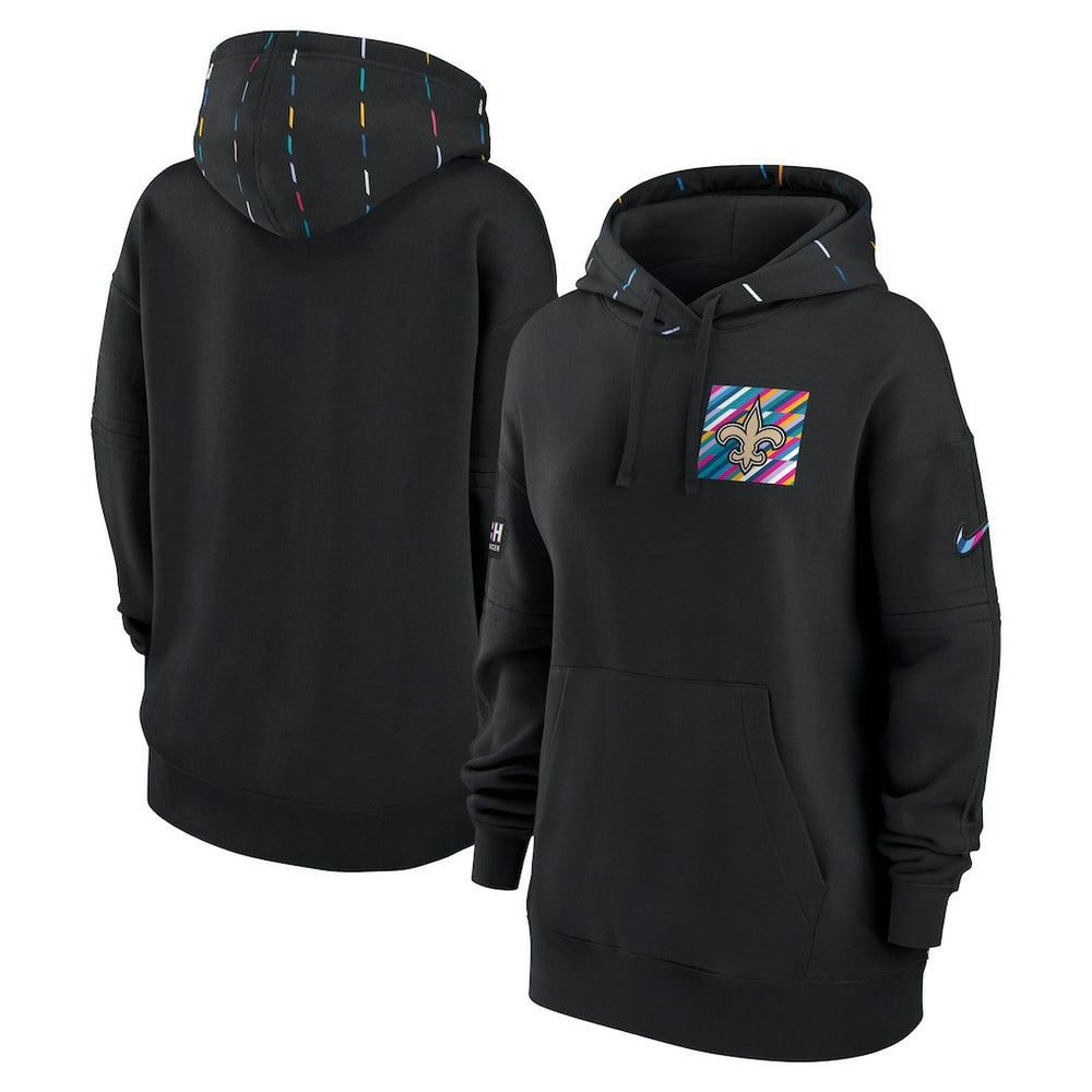 Women's 2023 NFL Crucial Catch Club Pullover Hoodie - New Orleans Saints