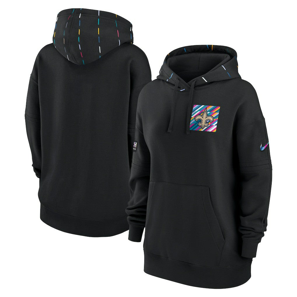 Women's 2023 NFL Crucial Catch Club Pullover Hoodie - New Orleans Saints