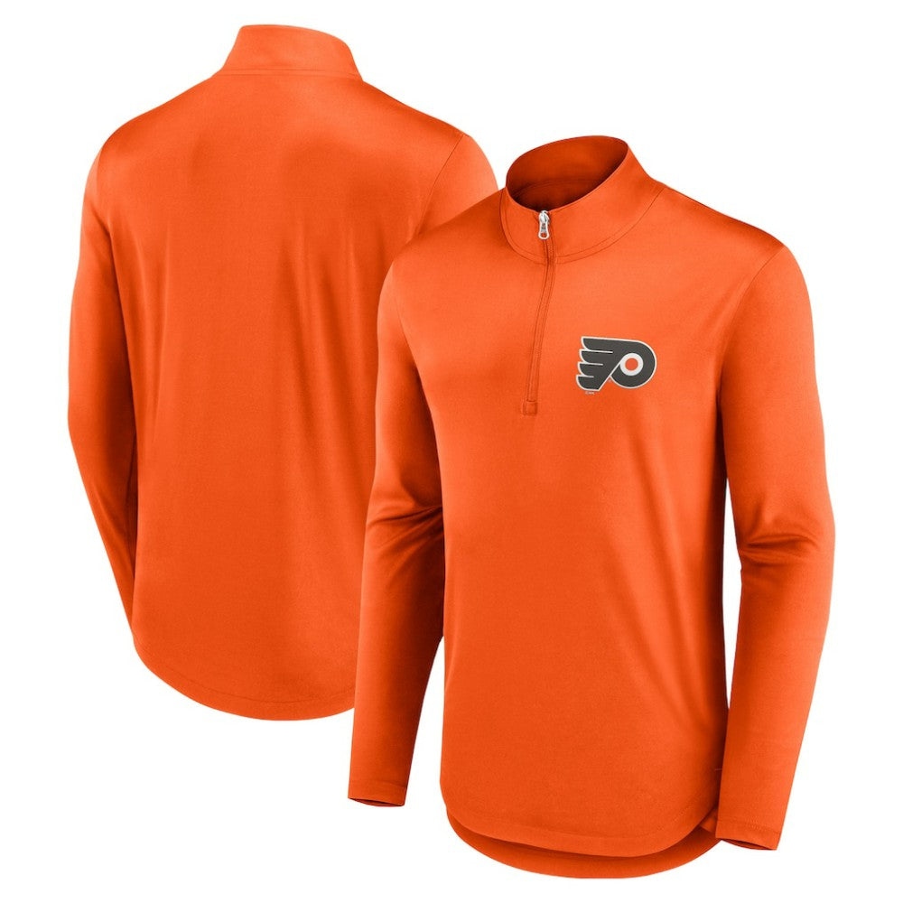 NHL Orange Philadelphia Flyers Fanatics Mock Neck Quarter-Zip Top