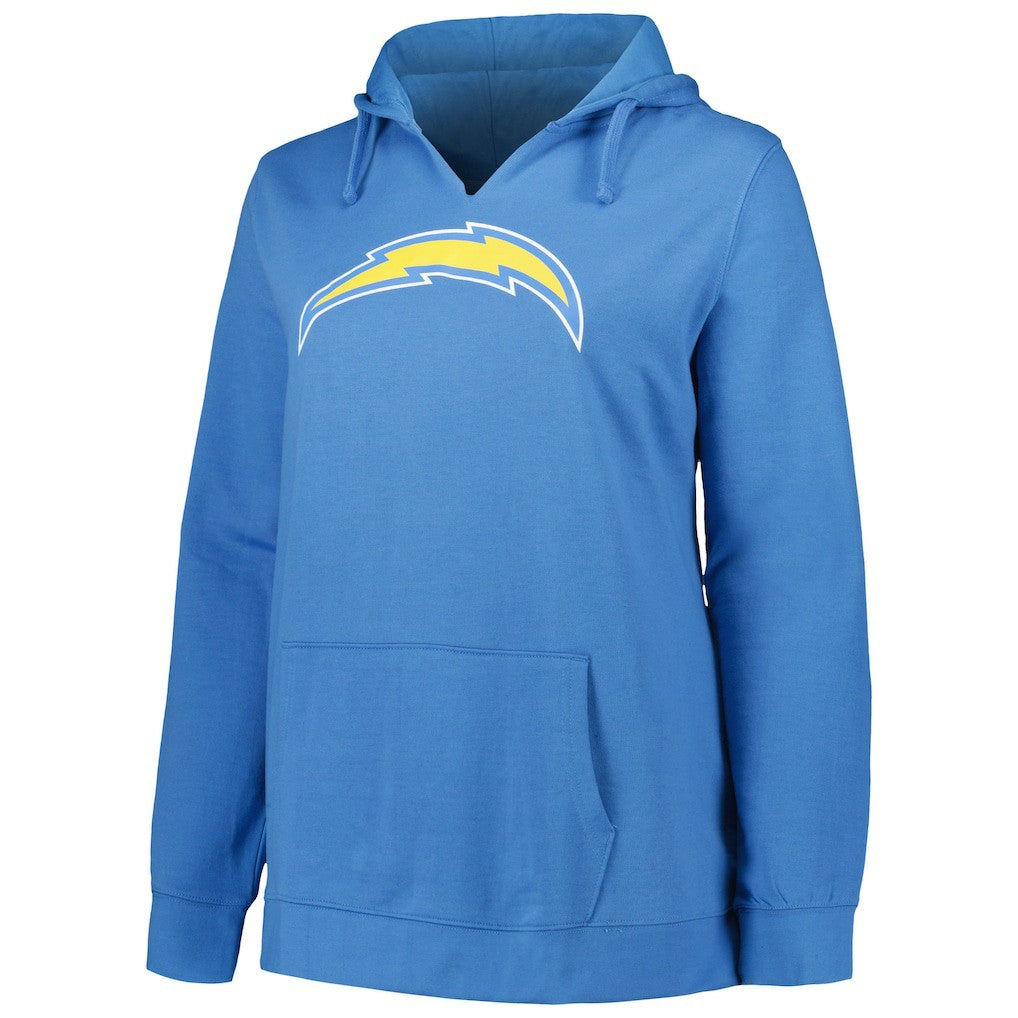 Justin Herbert  Profile Women's Plus Size Player Name & Number Pullover Hoodie - Los Angeles Chargers