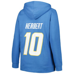 Justin Herbert  Profile Women's Plus Size Player Name & Number Pullover Hoodie - Los Angeles Chargers