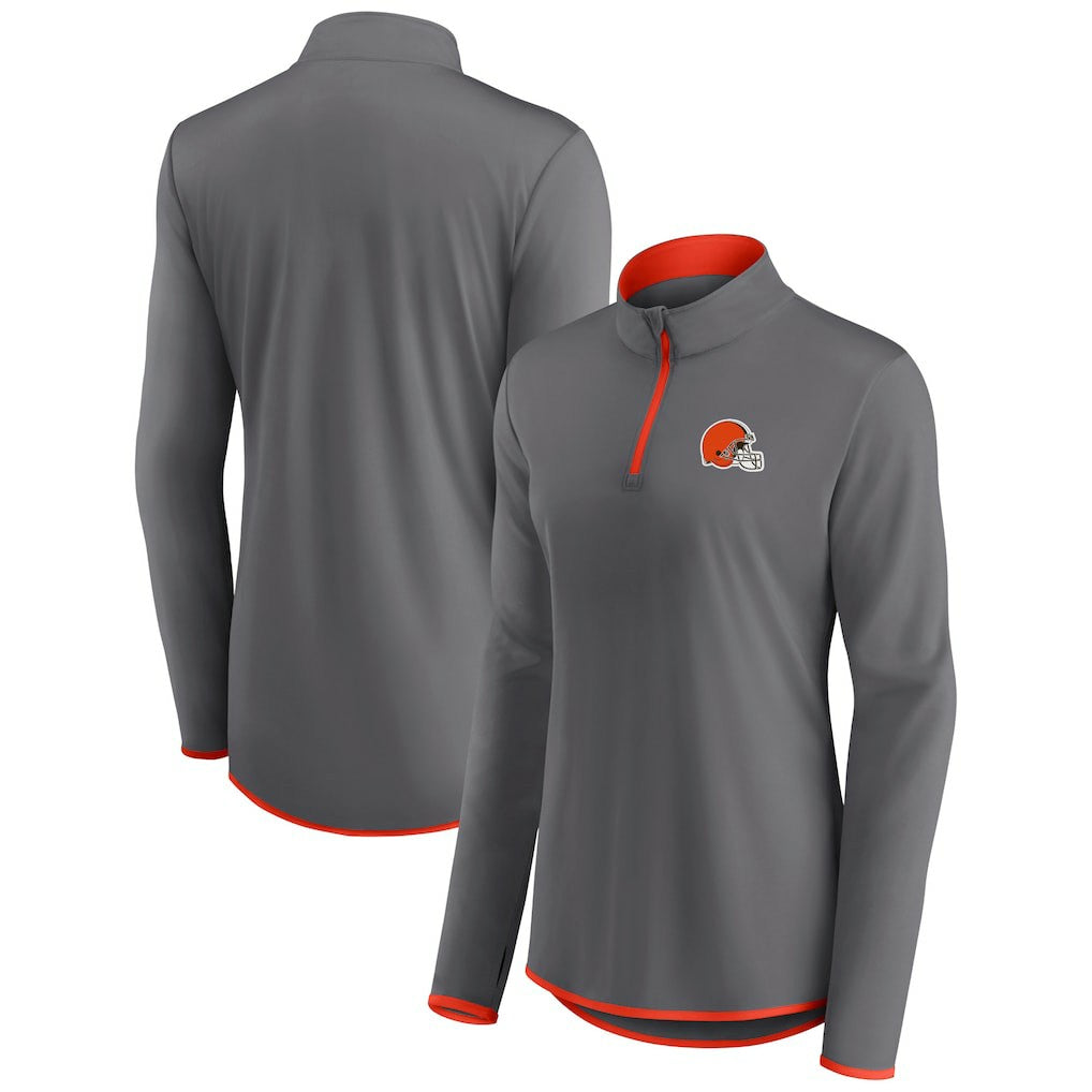 Women's Adult Corner Long Sleeve 1/4 Zip Top - Cleveland Browns