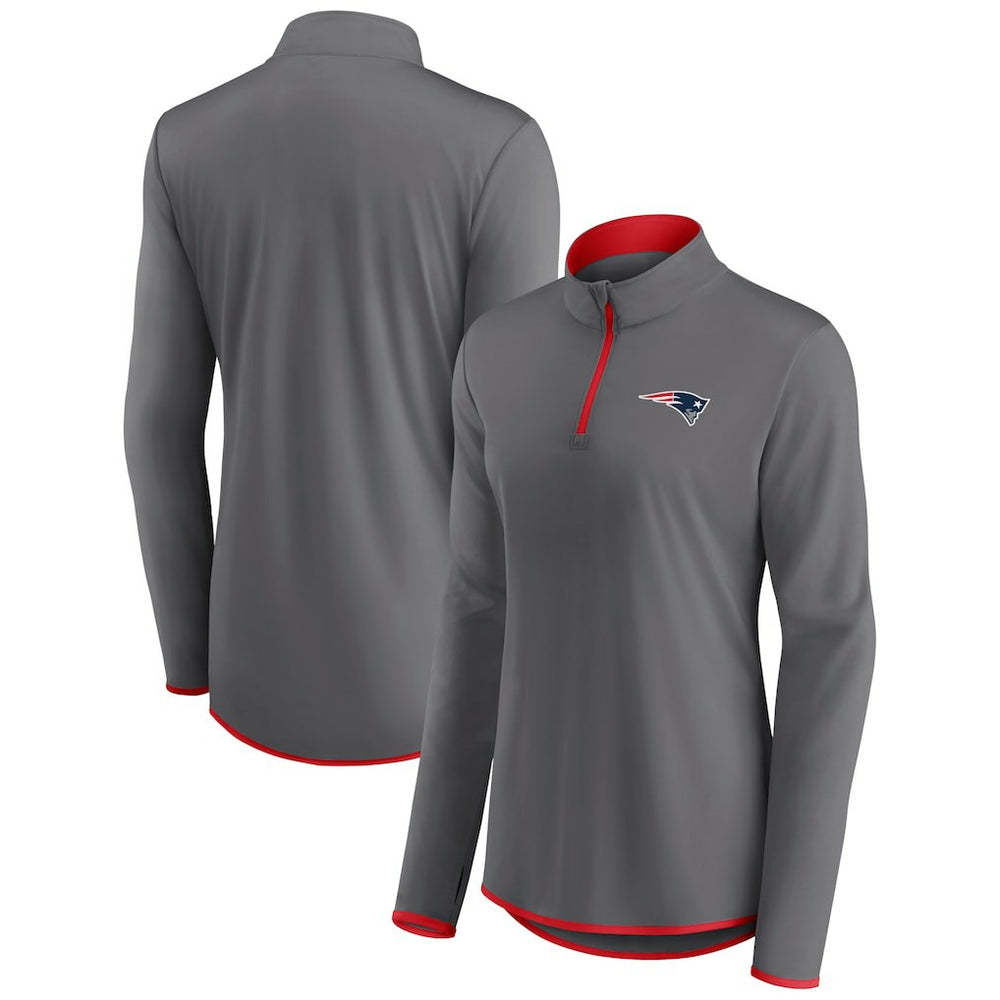Women's Adult Corner Long Sleeve 1/4 Zip Top - New England Patriots